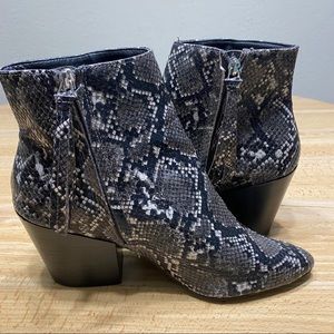 Dolce Vita Prema Snake skin print ankle boots